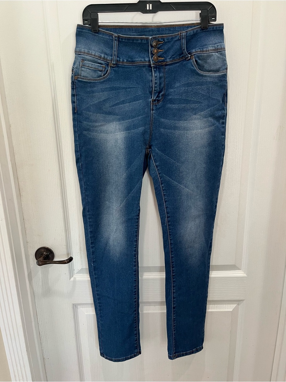 BAMBOO Dark Blue High-Rise Skinny Jeans